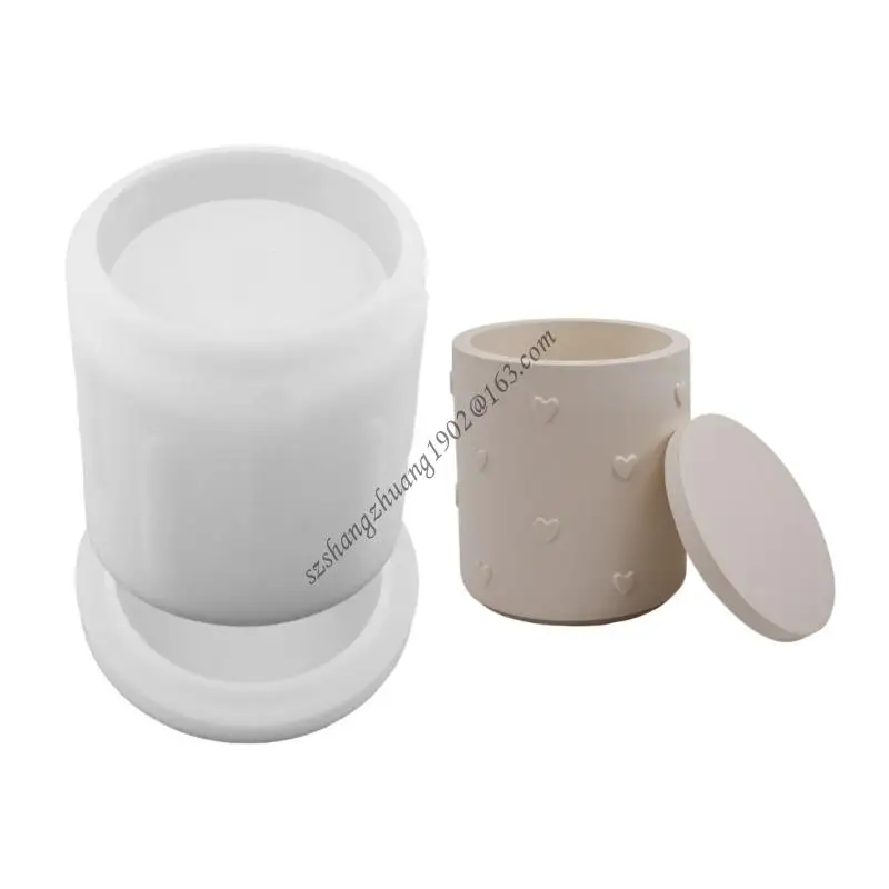 

Q6RB DIY Silicone Mold For Resin Candle Holder Creative Heart Charm Crafting Epoxy Clay Mould for Jewelry Storage Container