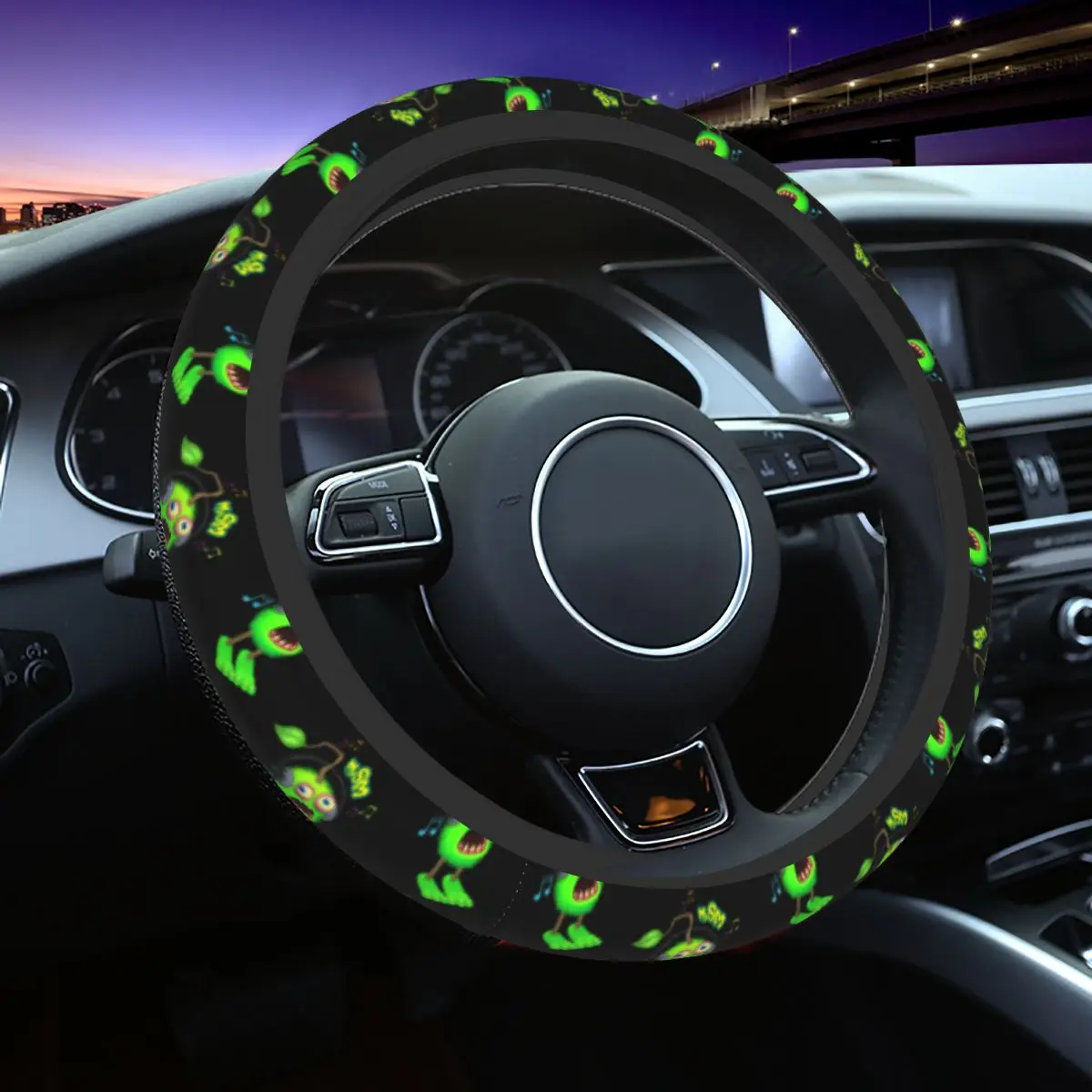 Car Steering Wheel Cover My Singing Monsters Video Game Universal Cartoon Braid On The Steering Wheel Cover Car Accessories