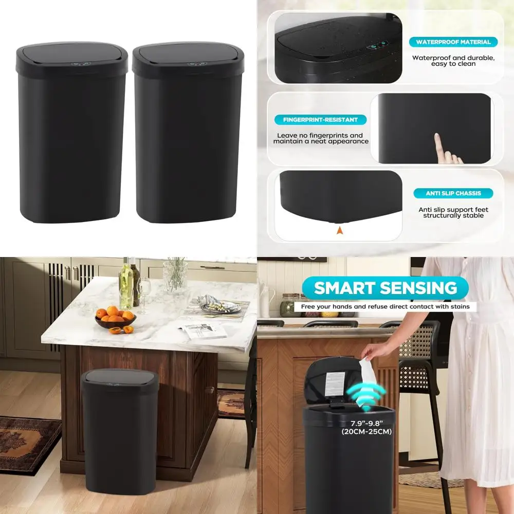 

13 Gallon Automatic Motion-Activated Touchless Trash Can for Bathrooms - Smart, Dog-Proof Waste Bin