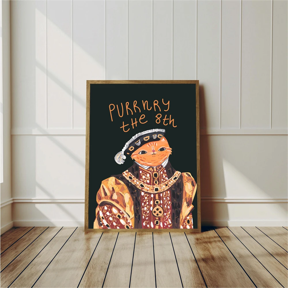 1pc Canvas Painting frameless Funny Celebrities Abstract Cat Posters Cartoon Cats Pop Culture Prints Canvas Painting Wall Art Pi