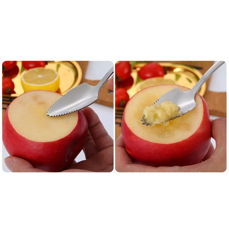 Stainless Steel Grapefruit Spoon for Citrus Fruit Watermelon Dessert Spoon Serrated  Ice Cream Dessert Spoon Kitchen