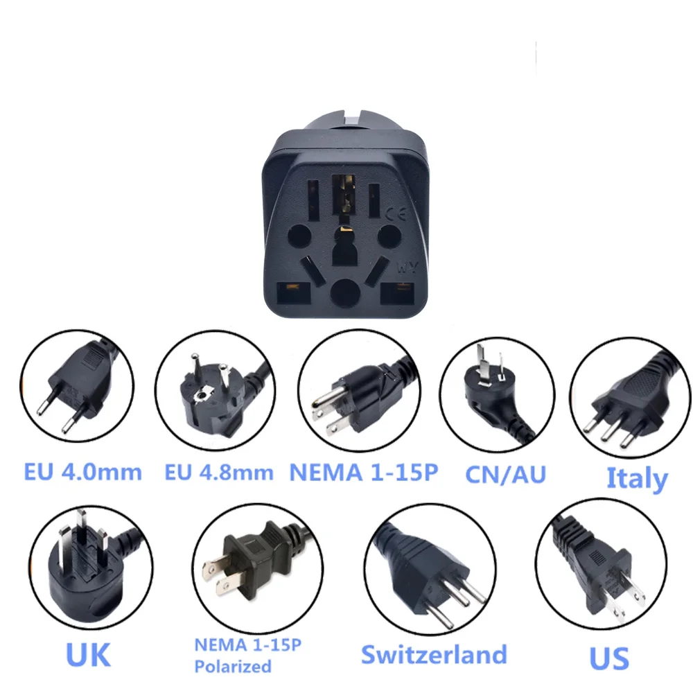 2020 Universal Italy Switzerland  UK US AU to EU German Russia AC Power Socket Schuko Plug Travel Charger Adapter Converter