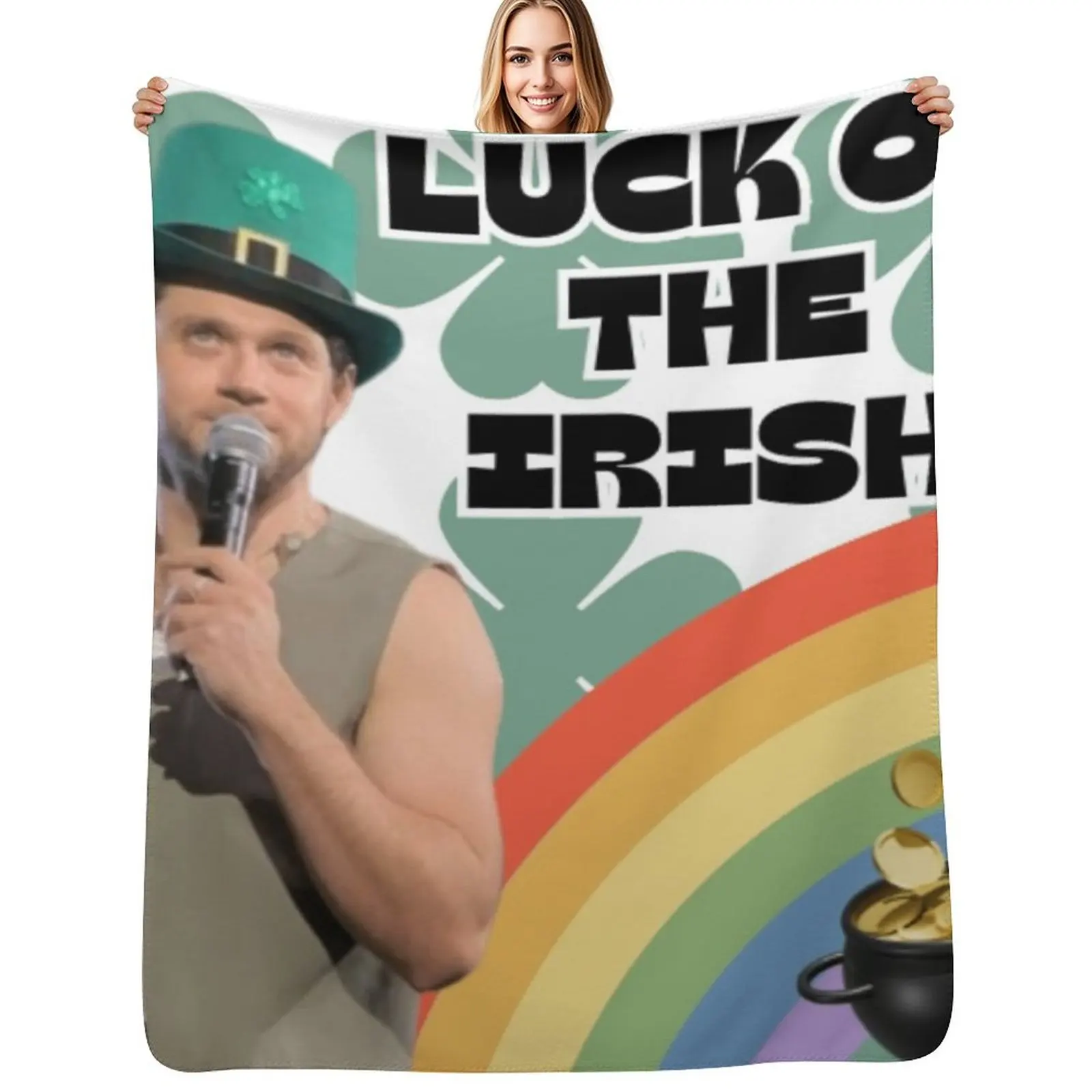 

Niall Horan Luck Of The Irish Design Throw Blanket Giant Sofa Soft Summer Beddings Sofas Blankets