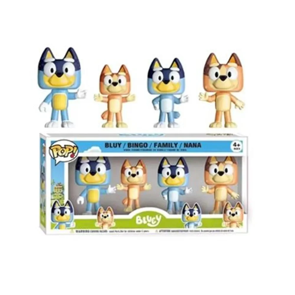 Anime Figure Toy 4Pcs Sales Funko Pop Stitch Anime Collectible Action Pvc Model Doll Bluey Kids Birthday Gifts