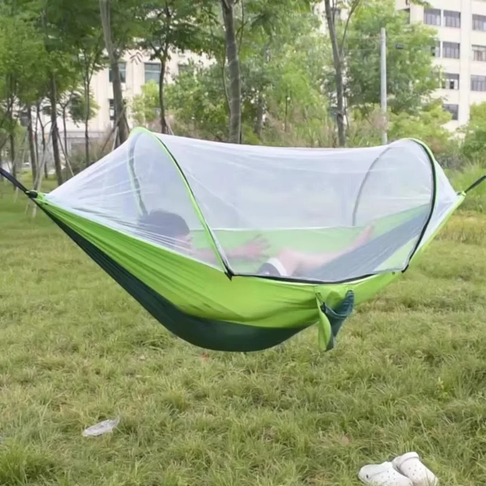 Hamaca Doble Portátil con Soporte - Hamaca Resistente para Jardín, Patio y Camping, Incluye Bolsa  Transporte con Portavasos