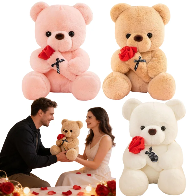 

Rose Bear Plush Toy Cute Stuffed Animal Gift for Valentines Day Anniversary Cute Stuffed Animal Romantic Present for Girlfriend