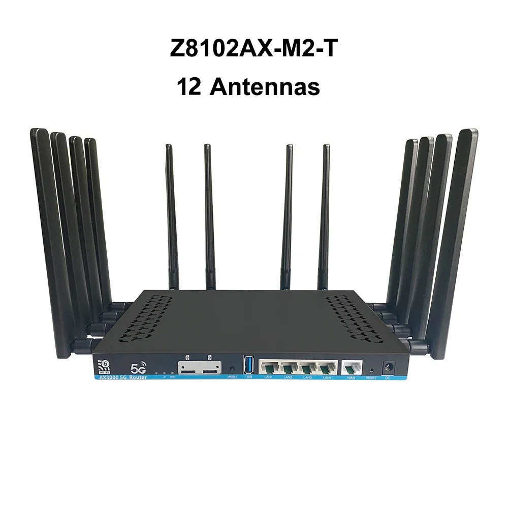 Маршрутизатор 5G с двумя SIM-картами 2 * SIM Wi-Fi6 3000 Мбит/с Openwrt DDR4 1 ГБ 4 * LAN USB3.0 5G Модем MU-MIMO 4T4R Антенна Усилитель Wi-Fi
