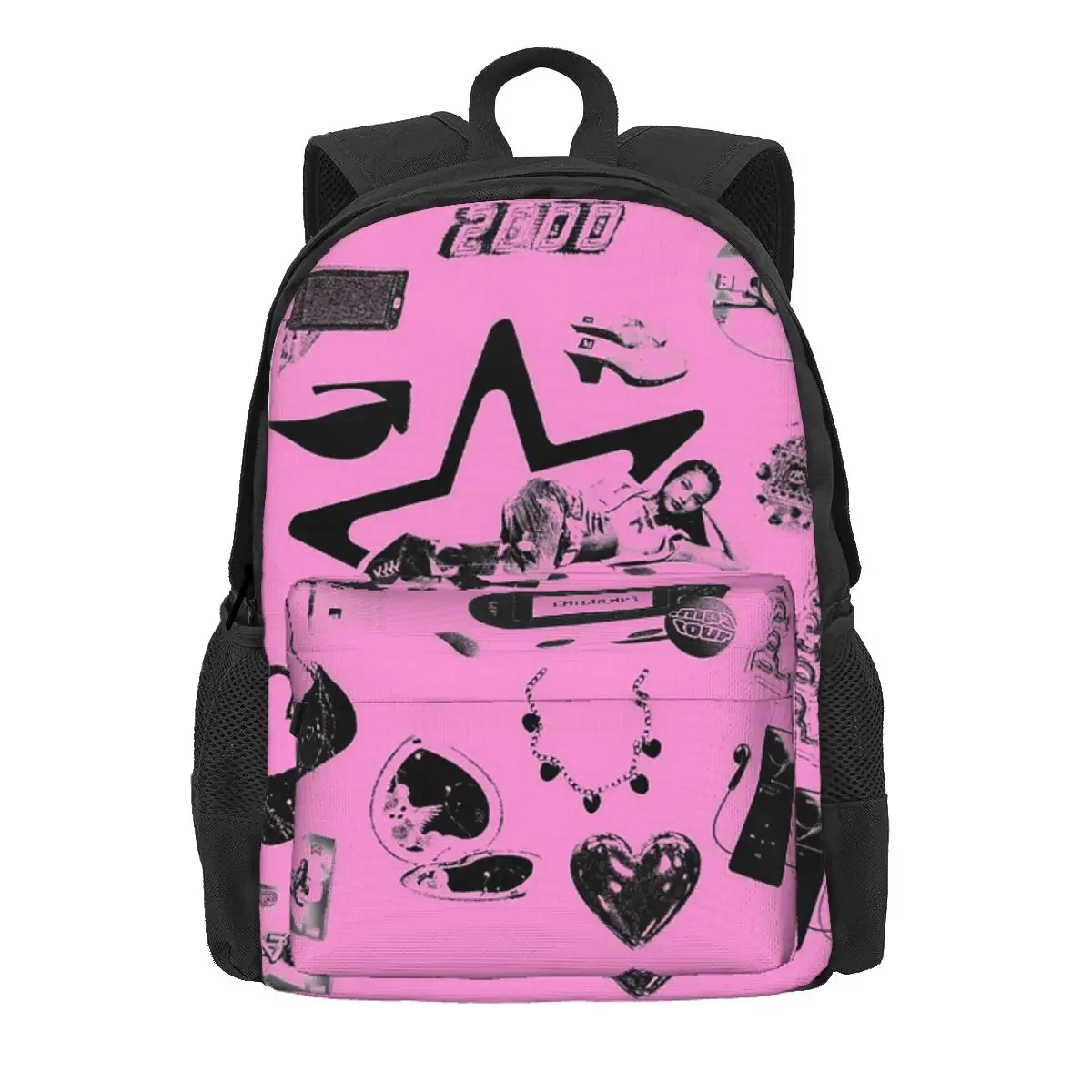 Emilia Mernes Y2k Elements Rucksack, Tagesrucksack, großes Fassungsvermögen, Kinder-Büchertasche, Schultasche, Umhängetaschen für Männer und Frauen