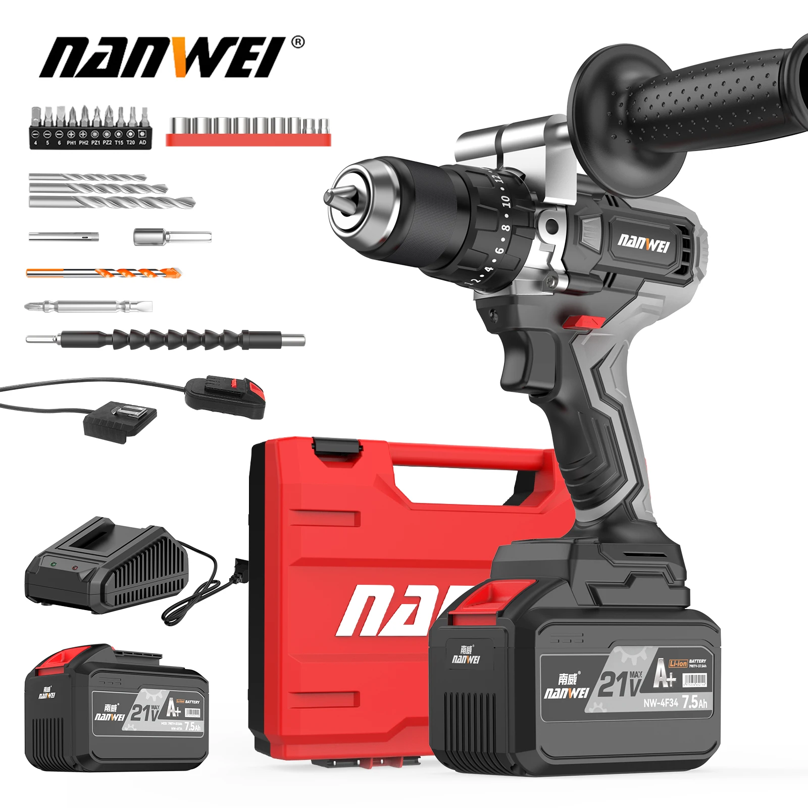 Бесщеточная Ударная дрель 21 в 200 нм, беспроводная домашняя дрель «сделай сам», инструмент для подледной рыбалки, отвертка промышленного класса