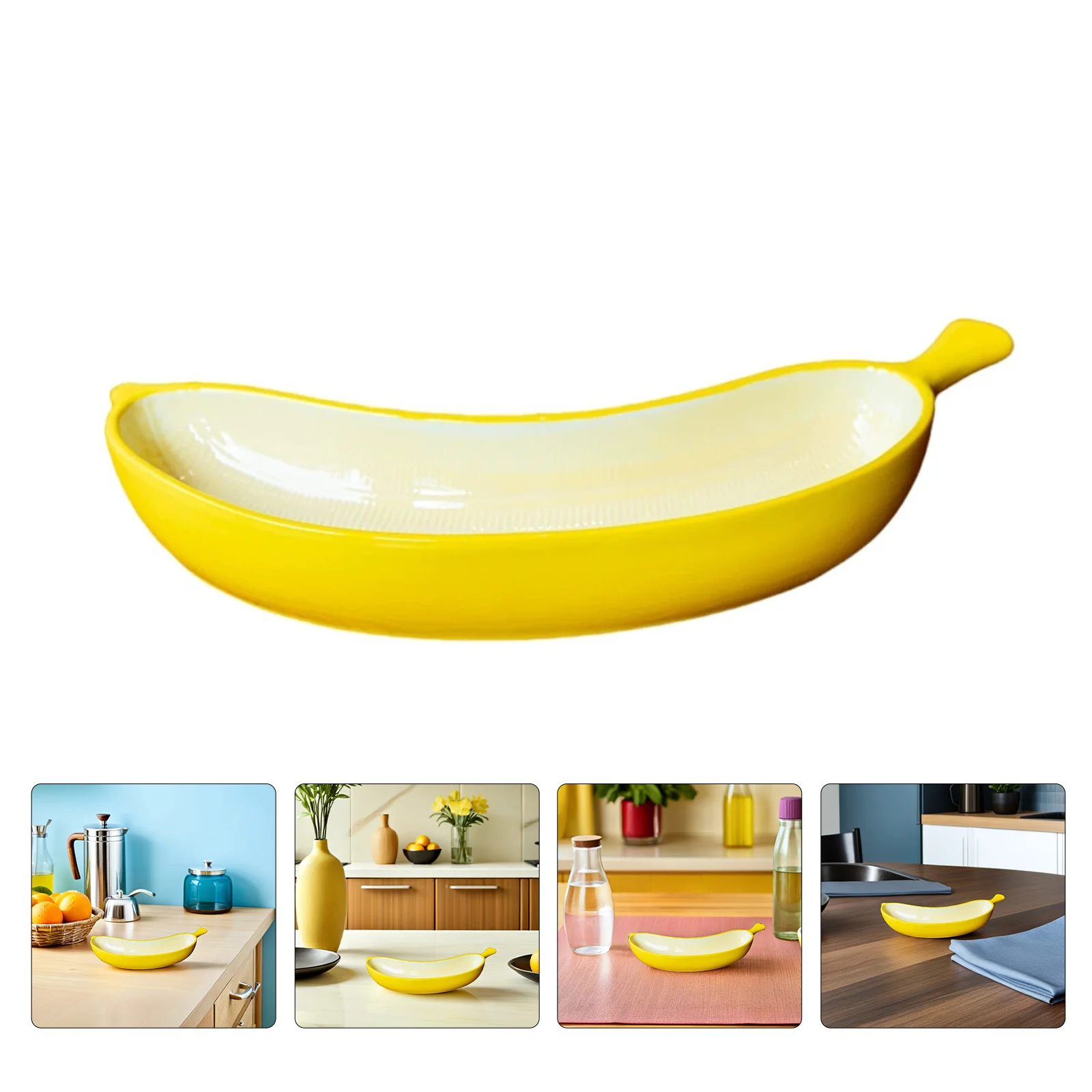 

Ceramic Banana Shaped Plate Porcelain Snack Dish for Dessert Salad Appetizer Creative Kitchen Dining Decor Fruit Plates Ceramic