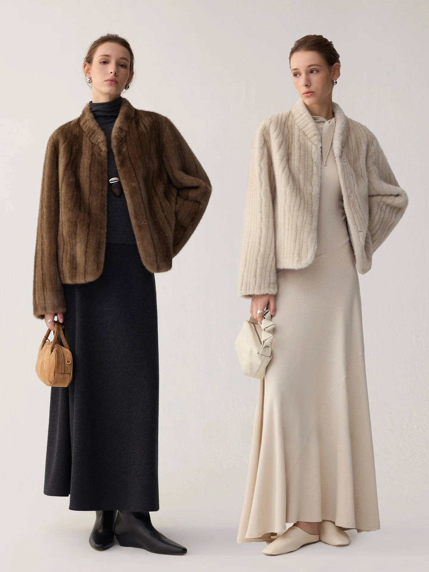 

JANEON Eco-Friendly Fur Coat Simulation Hair Fluffy Warm f High oulder Small V-Ne Silhouette Long Sve Coat