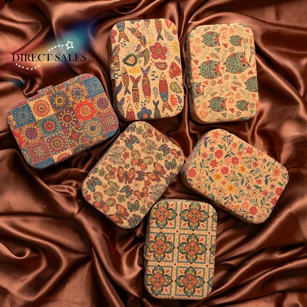 

Mini Chinese Style Jewelry Storage Box Vintage Flowers Ring Earrings Organizer Bohemia Retro Jewelry Storage Case Ring Display