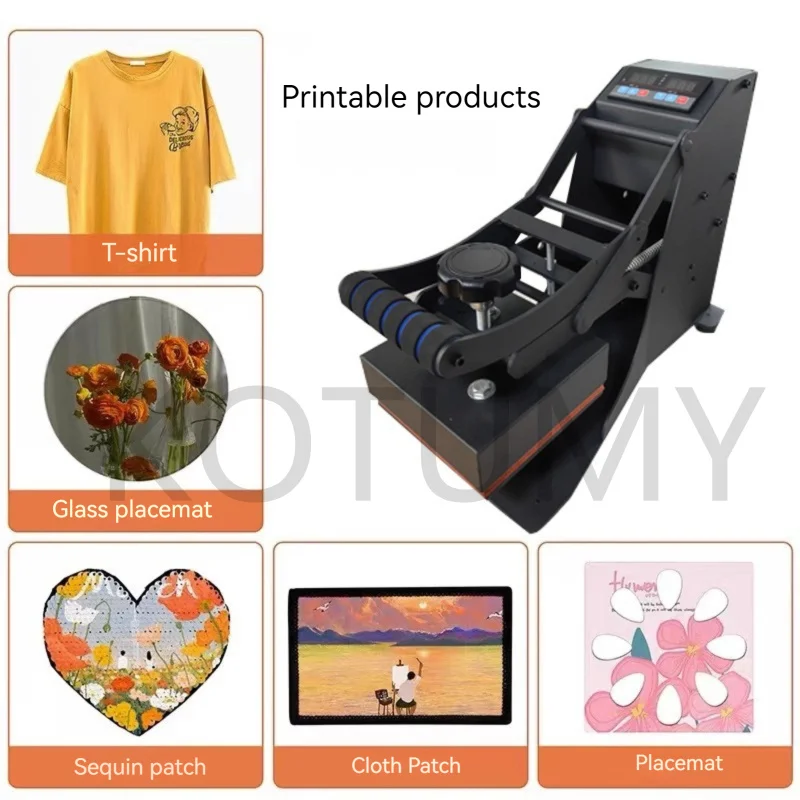 12*12CM 15*15CM Manual Small Logo Heat Press Printer Logo Heat Press Printer Machine Upper And Down