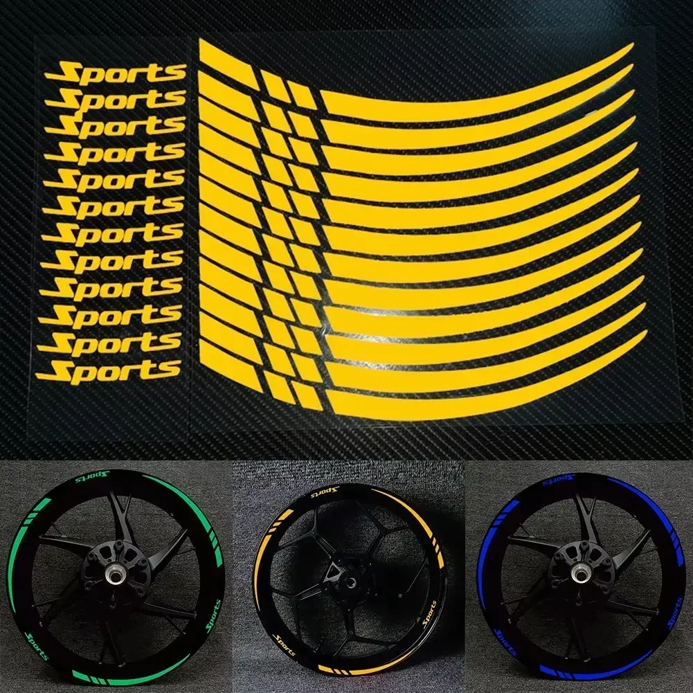 1 Set Car Motorcycle Wheel Rim Stripe Wheel decalcomanie adesivi a nastro adesivi riflettenti per tutte le ruote da 18-21 pollici