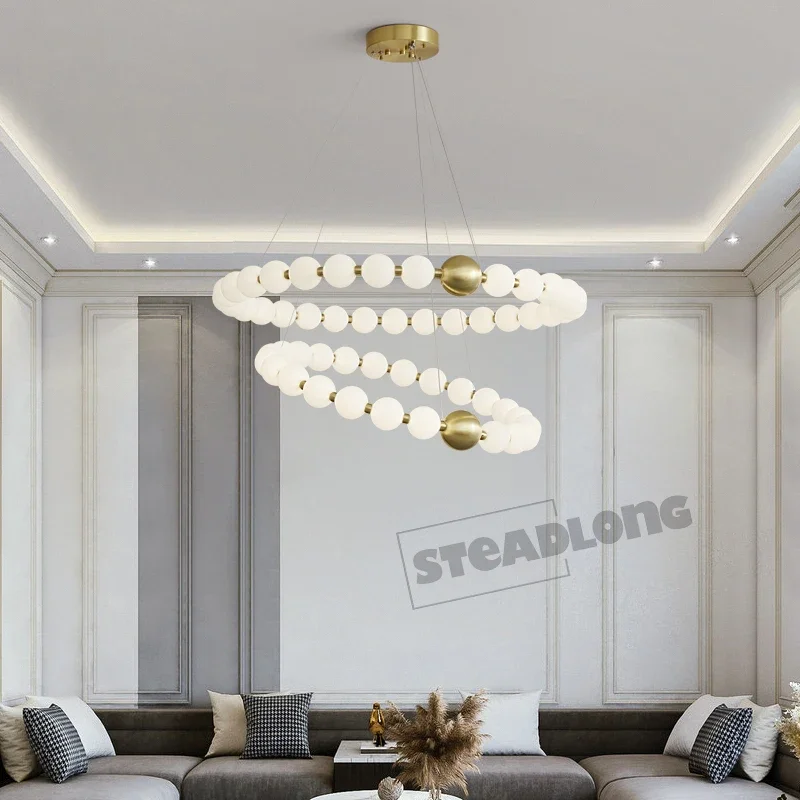 Modern LED Magia Feijão Teto Lustres, Todo O Cobre, Sala de Estar, Sala de Jantar Lâmpada Pingente, Home Decor, Pendurado Luz, Luminárias Brilho