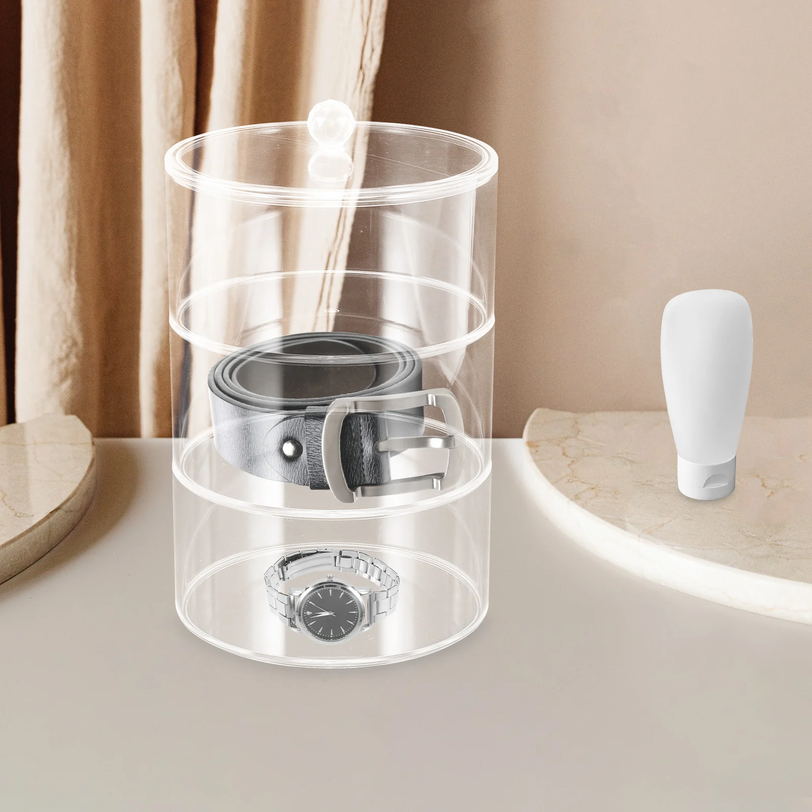 

Acrylic Storage Box Transparent Jewelry Case Belt Holder Earrings Tray Makeup ganizer Plastic Container Display