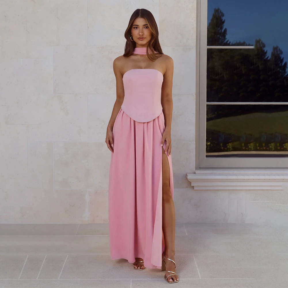 

Elegant Evening Dresses Women's Formal Evening Gowns Luxury Strapless Sleeveless Draped Party Dress Celebrity Runway Prom Gown