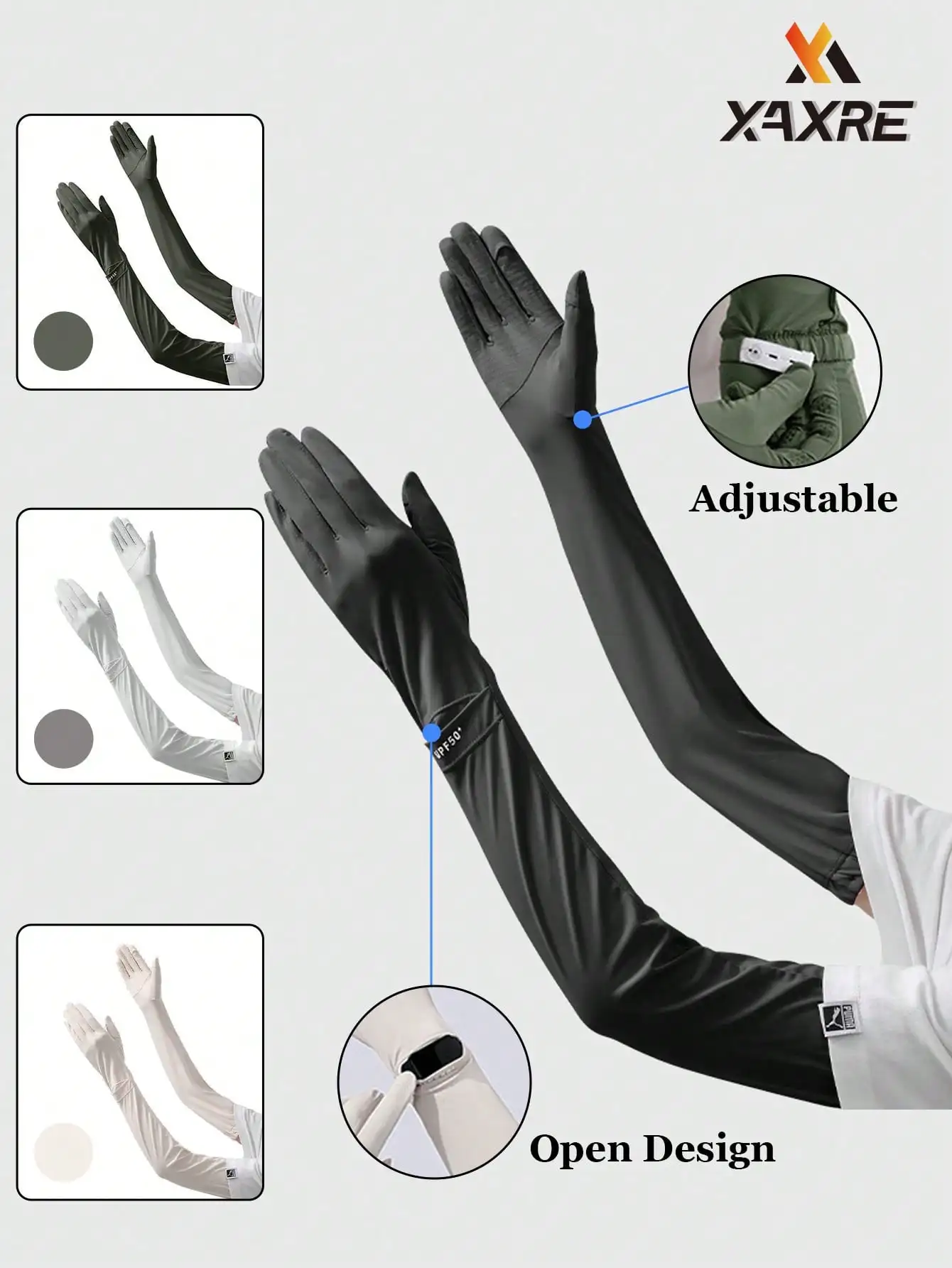 

XAXRE 1 Pair Summer Ice Silk Gloves - Flip Cover Touch Screen, UV Protection, Cooling Arm Covers, Breathable, Ice-Resistant, And Comfortable For Outdoor Activities, Ice Sliky Fiber Fabric,Men Gifts,Cover Up