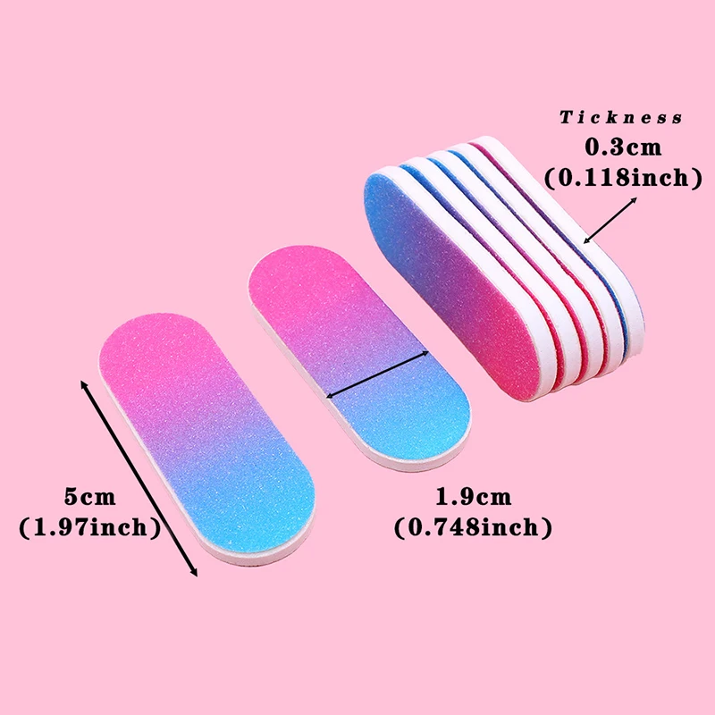 MINI ล้างทําความสะอาดได้เล็บแฟ้ม Gradient 5 ซม.สีทรายสองด้านเครื่องมือขัดเล็บ Carentry Salon 5/10Pcs