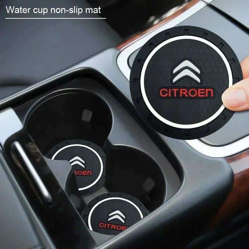 سيارة مكافحة زلة كوستر مكافحة الضوضاء كوب ماء وسادة وسادة تصفيف السيارة لسيتروين C1 C2 C3 C4 C5 C6 C8 C4L DS3 DS4 DS6 اكسسوارات