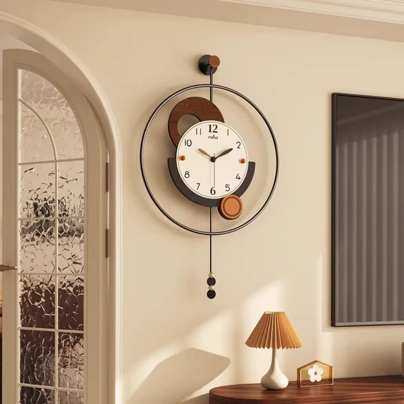 Creative Wall Clock Living Room Light Luxury Wall Watch Modern Entrance Silent Pendulum Clock Bedroom Decoration Accessories