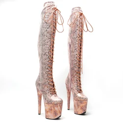 Leecabe  20CM/8inches Snake Suede  upper Same As Picture Pole dance shoes High Heels Pole Dance boot