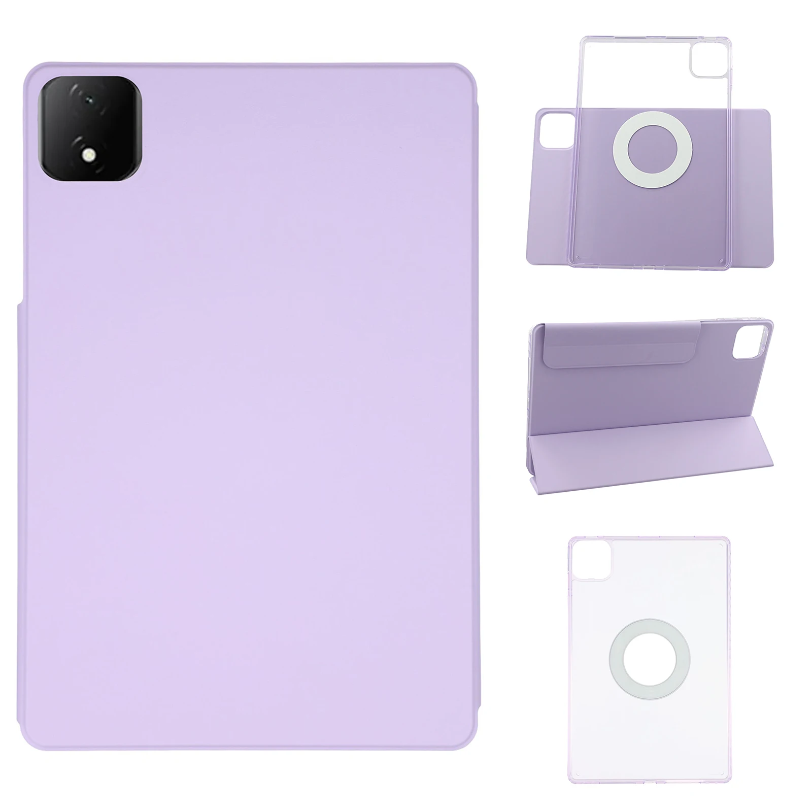 

For Honor MagicPad 2 12.3 / Pad GT Pro Case Folding Stand Magnetic Leather Tablet Cover - Purple