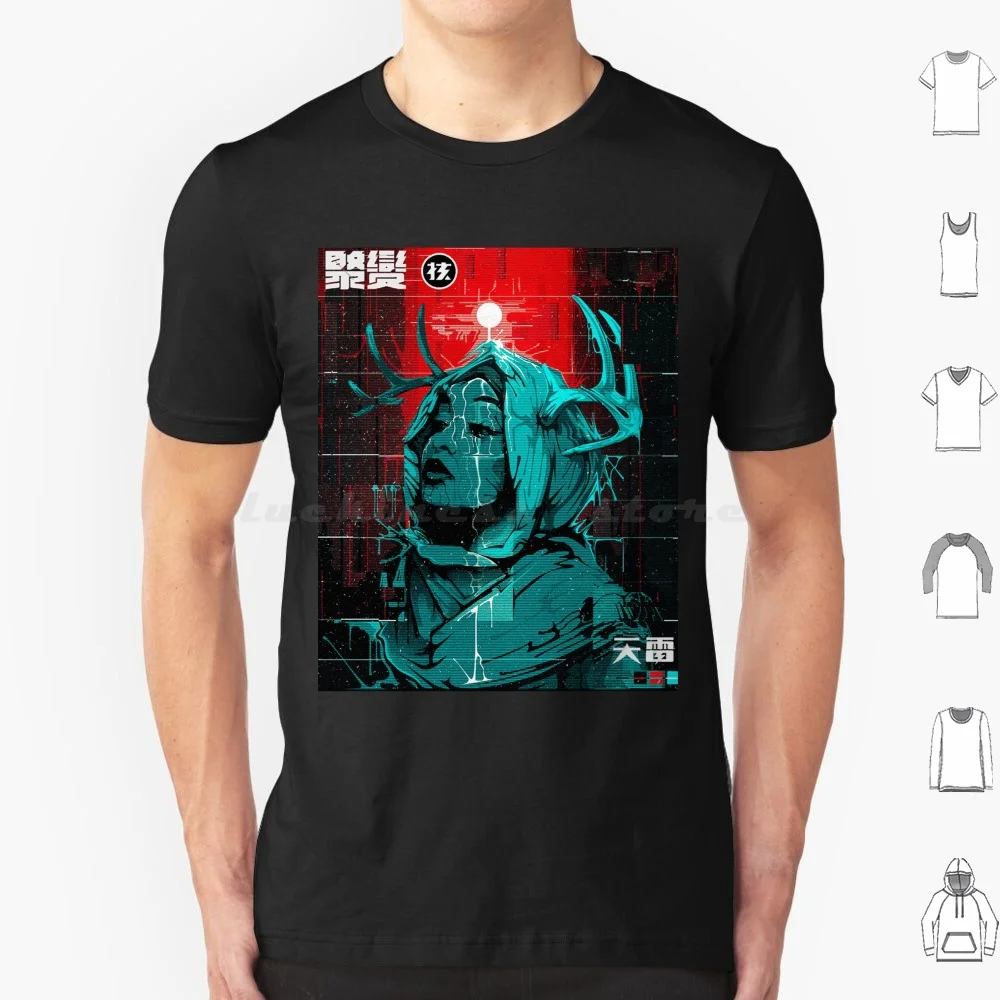 Glitch Girl Urban Style Design T Shirt Cotton Men Women DIY Print Vaporwave Japanese Cyborg Robot Glitch Hipster Future Fashion