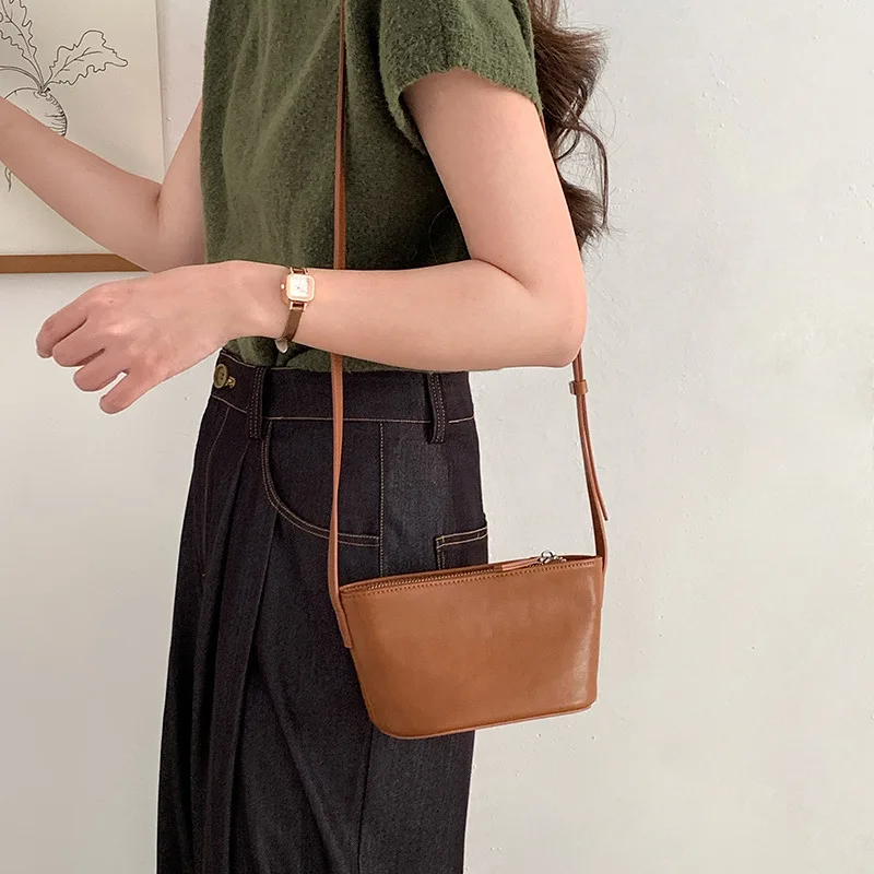 

Новая универсальная ретро сумка из натуральной кожи для женщин, дизайнерская, роскошная, высококачественная, одно плечо, кроссбоди, маленькая сумка для телефона