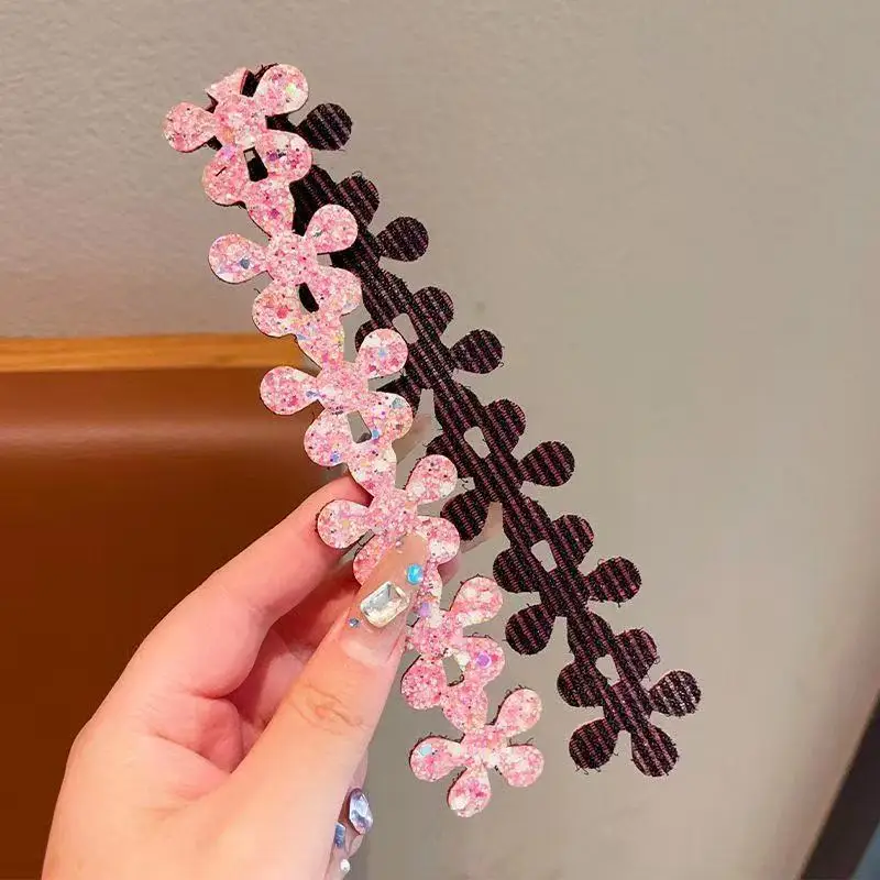 2/3/5 Stück Kinder-Pony-Sticker Stern Herz Fransen Haar-Patch Mädchen Wiederverwendbare Magische Haar-Sticker Kinder Haarstyling-Zubehör – Detail 7