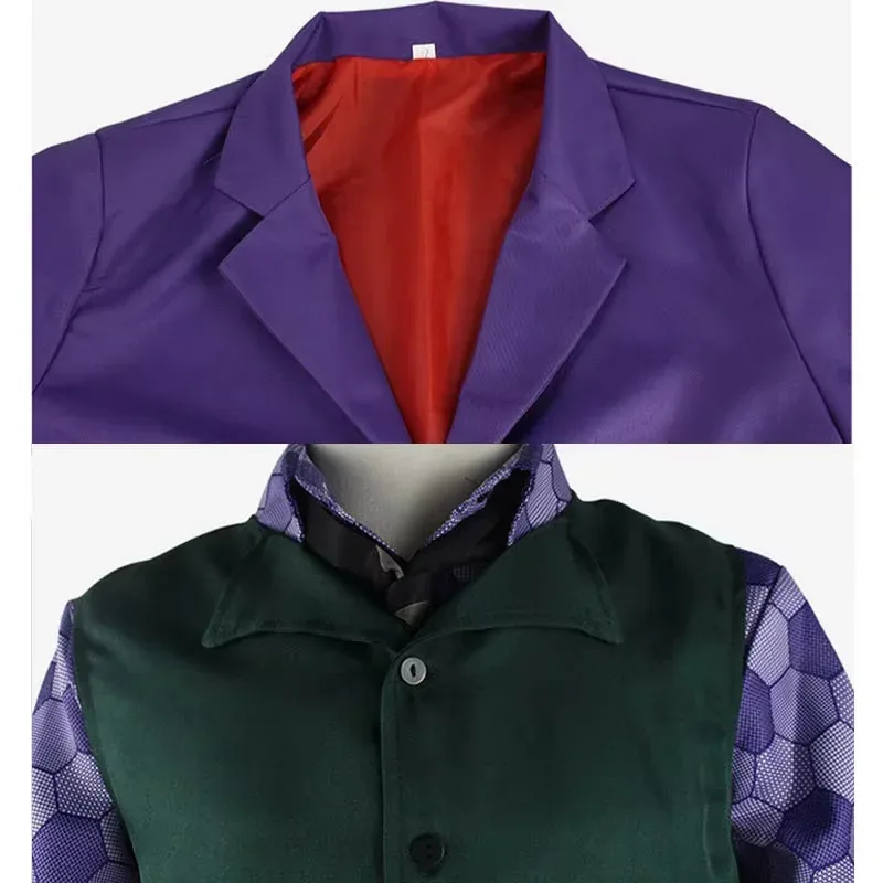 The Dark Knight The Joker Cosplay Costume Clown full set Coat Shirt Vest Tie Suit Outfits Joker Full Set for Halloween Costumes