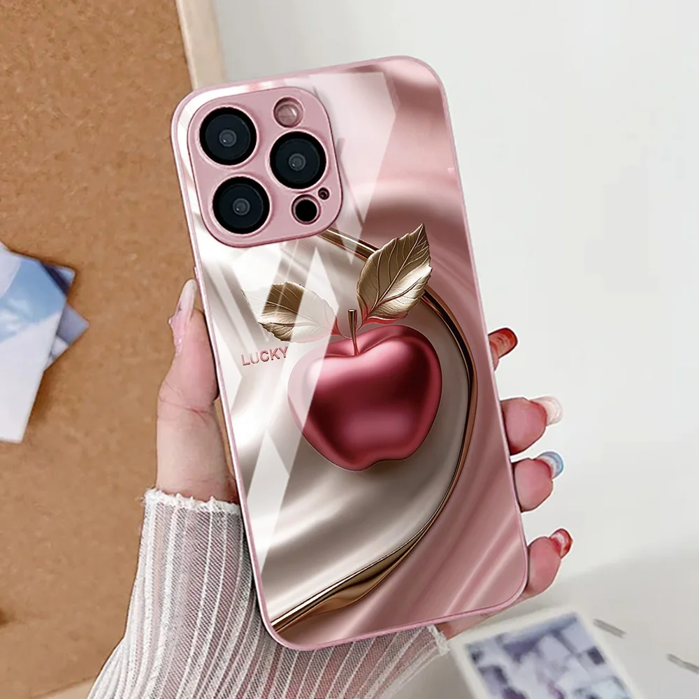 Handyhülle aus gehärtetem Glas für iPhone 16 Pro, iPhone 15 13 11 12 14 17 Pro Max Air 16e 7 8 Plus XR SE, weiche, stoßfeste Abdeckung