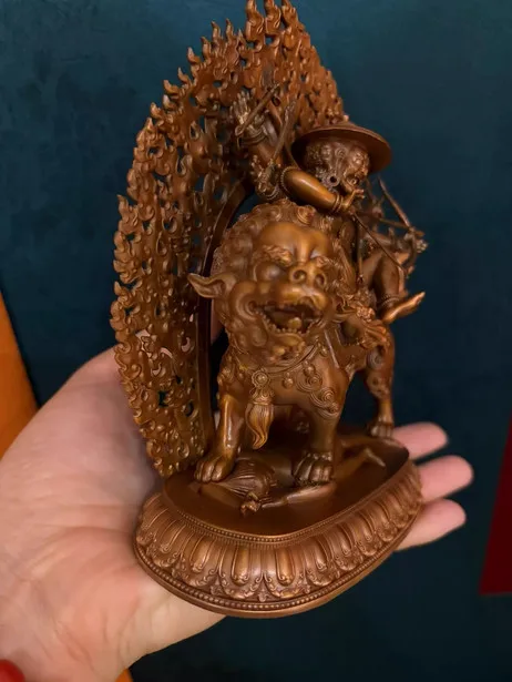 15CM Tibet Gnas Chung Tablama Pehar Buddha Copper Statue