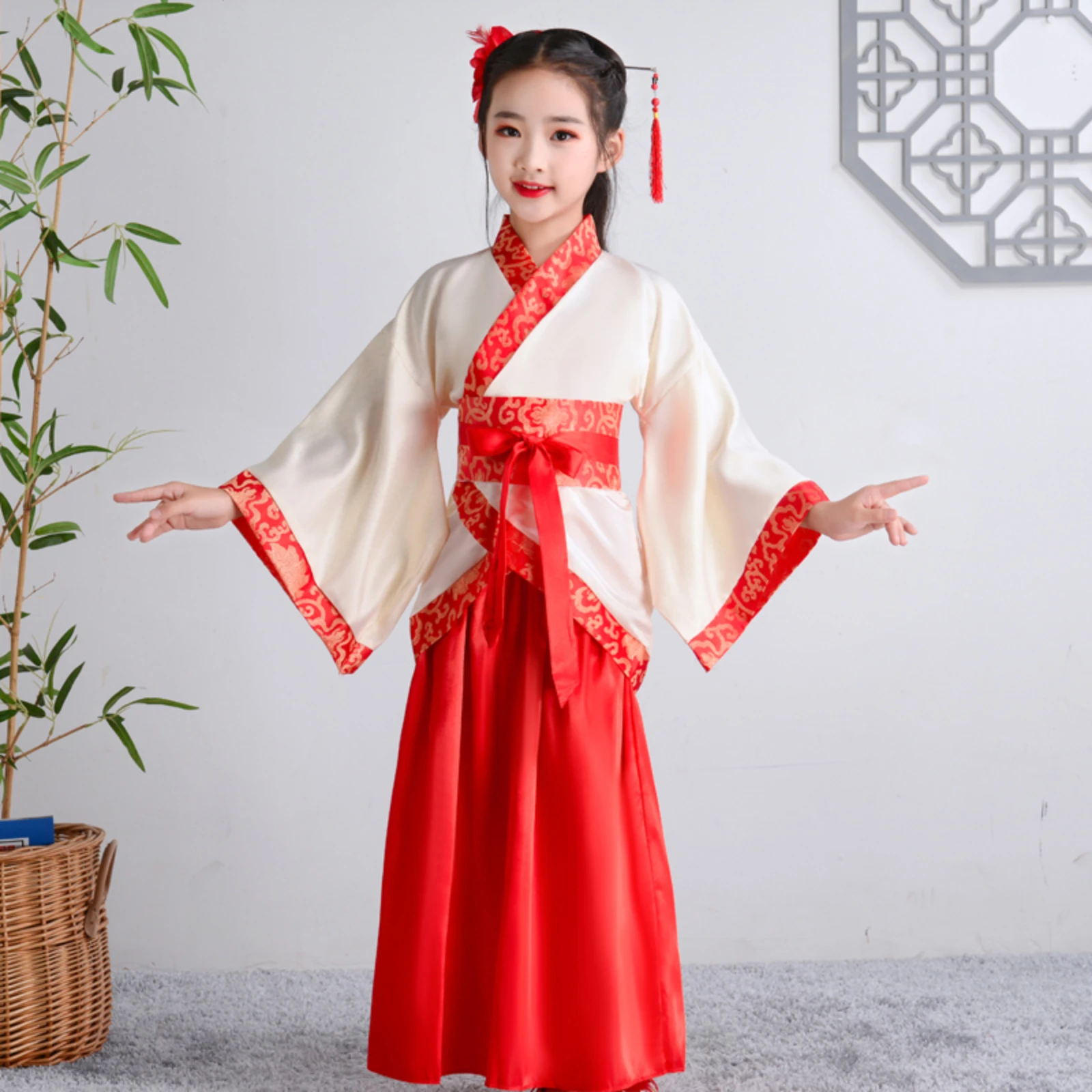 

Halloween Cosplay Kids Set Dance Performance Dress for Girls Show Disfraz Child Hanfu Dress Costume Chinese Traditional Clothes