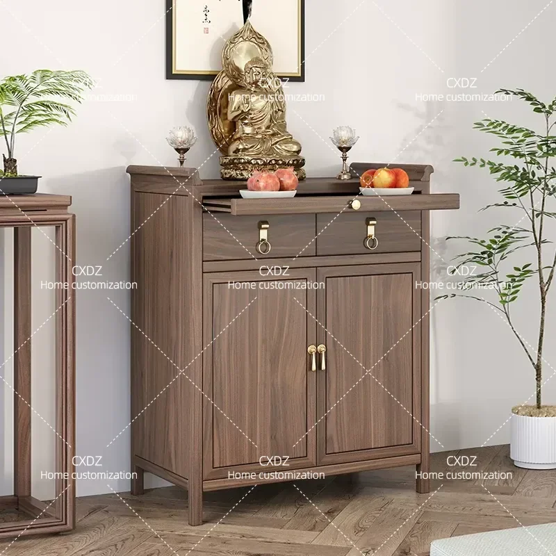 Solid wood table incense case household modern Buddhist table new Chinese style living room Buddhist table for Taiwan God of