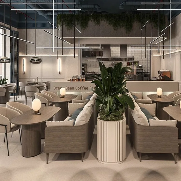Theme Restaurant Hotel Tables and Chairs Cafe Milk Tea Book Bar Card Seat Sofa Negotiate Snacks Catering Commercial Tables