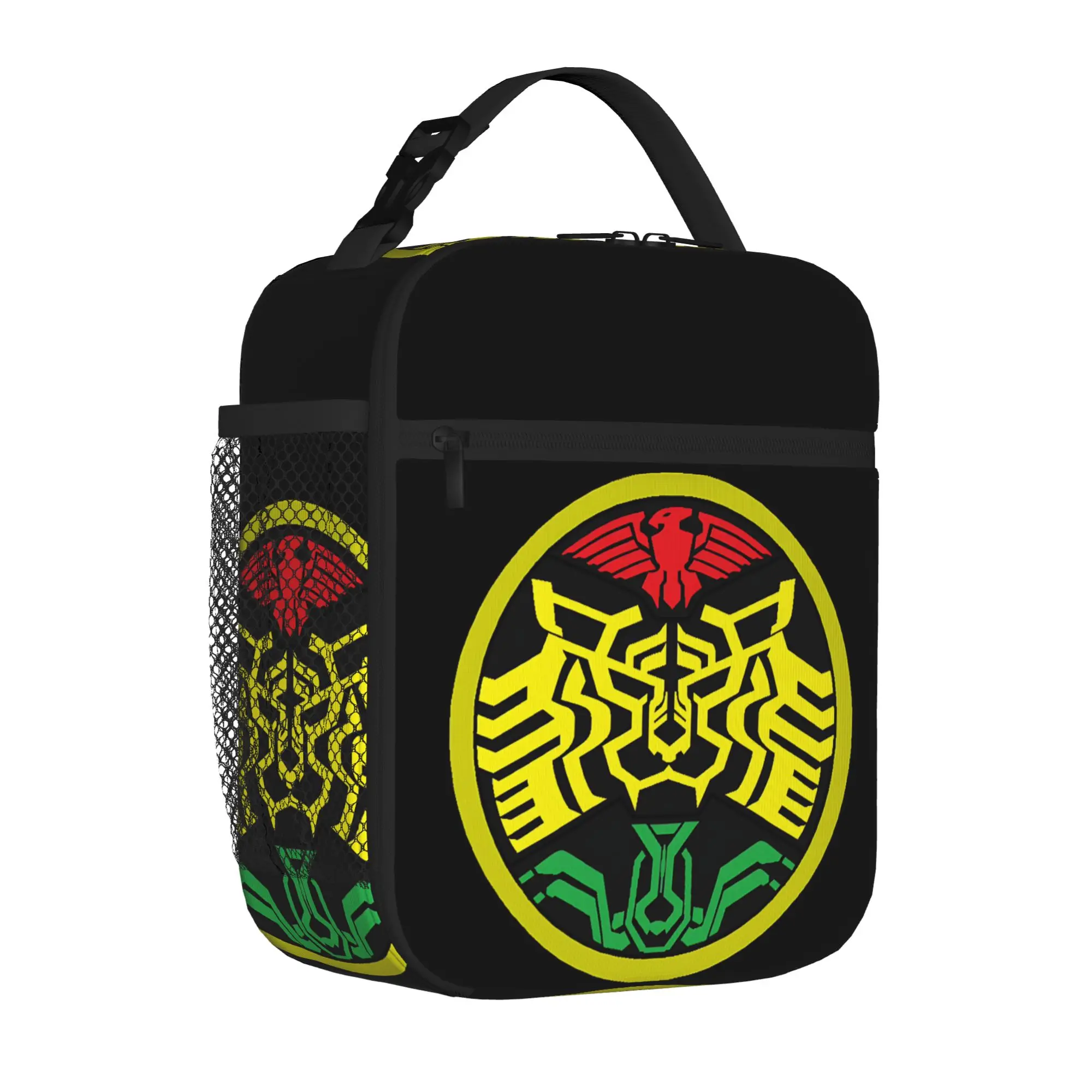 1 Piece Zipper Closure Yellow Storage Bag Pocket KAMEN RIDER  School Lunch Food Box Reusable For Lunch Food Bag