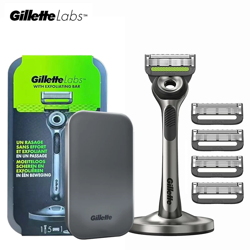maquinilla-de-afeitar-gillette-labs-con-barra-exfoliante-para-hombres-kit-de-afeitado-manual-5-cabezales-de-afeitar-soporte-magnetico-estuche-de-viaje-metalico-recortadora-de-precision