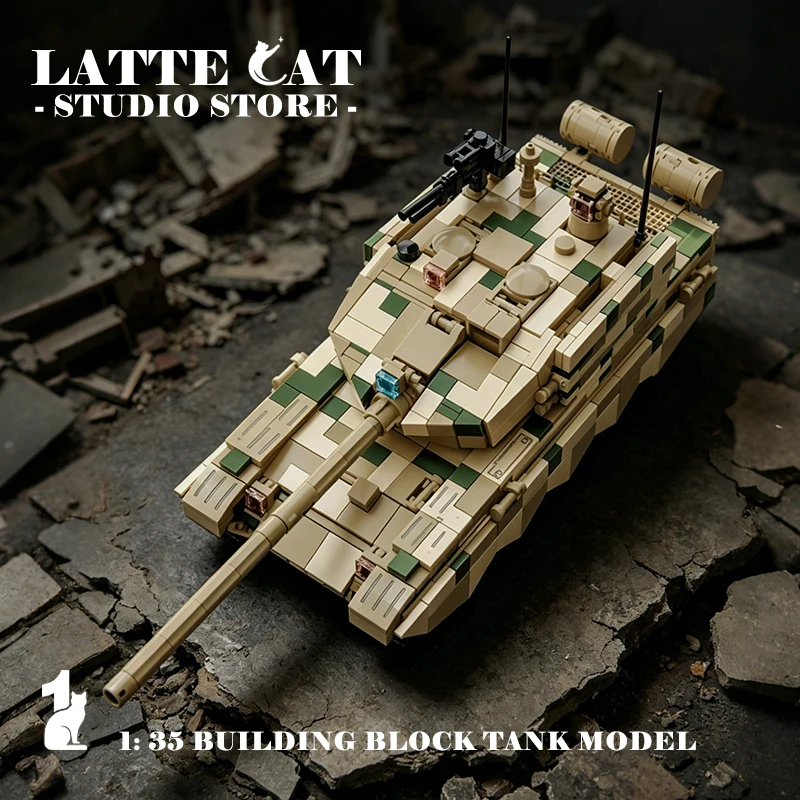 1:35 Military 99B Tank Building Blocks Modern Army Type-100 Fighting Vehicles MOC Bricks Toys High-tech Panzer Model Adult Gifts