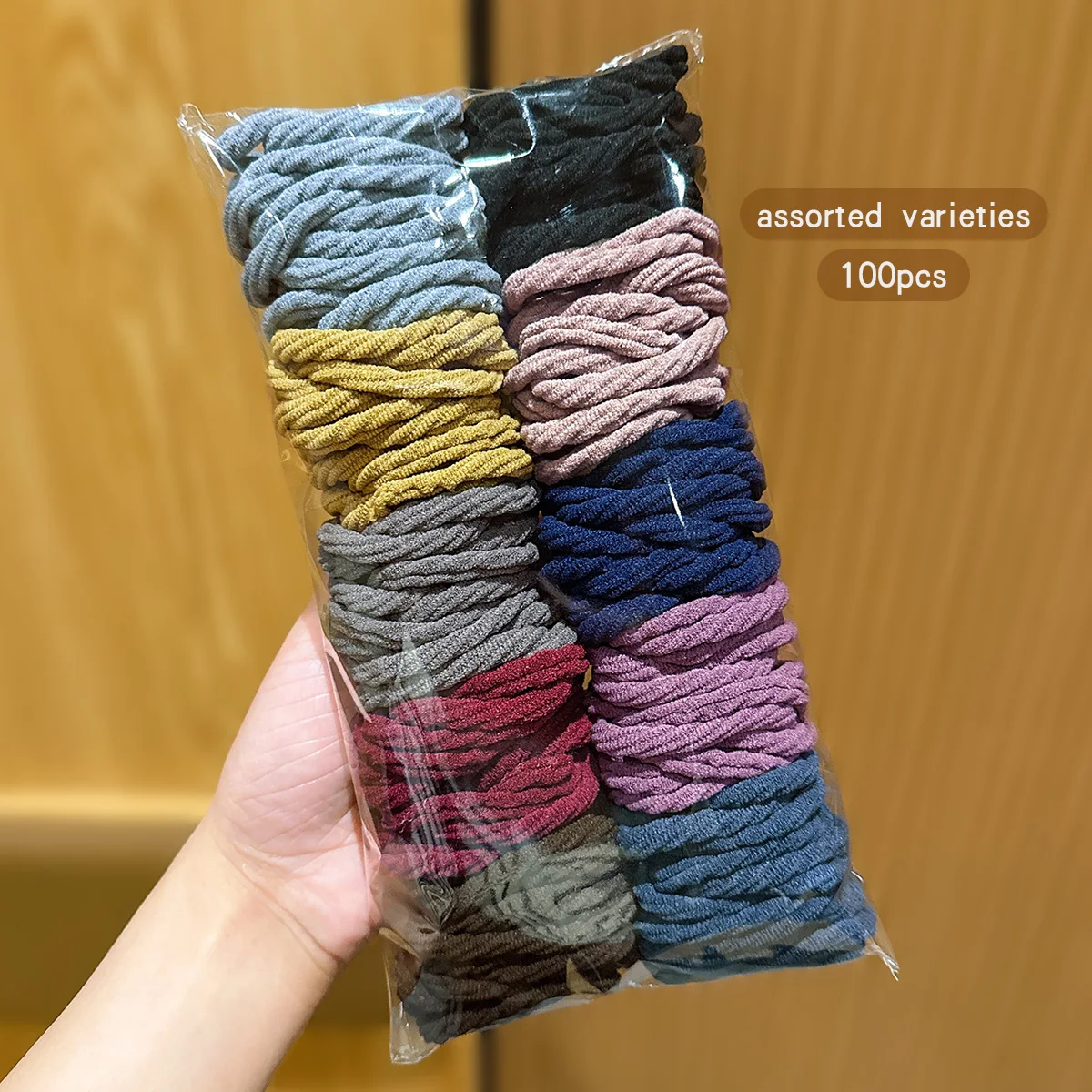 100 randomly selected colors, high elasticity, durable headband, basic style, rubber band, suitable for daily use hair accessori