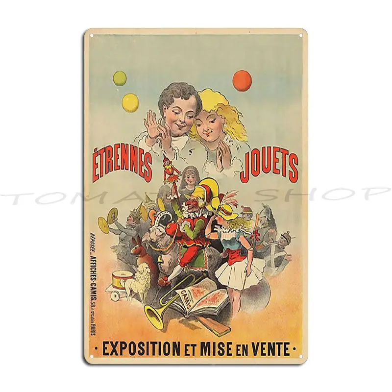 Pancarte en métal vintage Reine de Joie Victor Joze Queen Of Joy 1892, pour la décoration de cuisine, thème fête vintage, affiche en étain