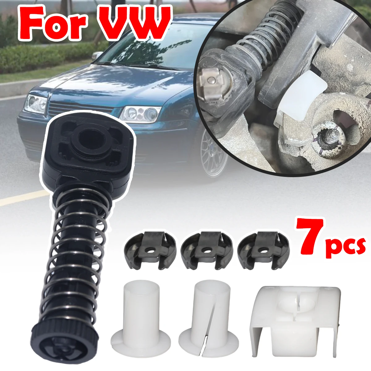 

Gear Selector Wiring Lock Washer Shift Shaft Gear Lever Selector Cable Rod Slider Bushing Kit For VW Golf Bora Lupo Polo Sharan