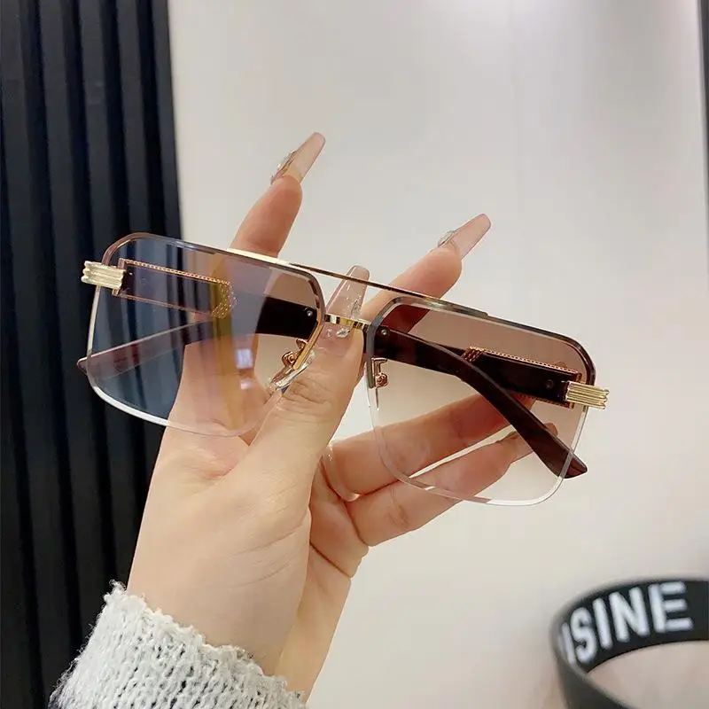 بدون شفة مربع النظارات الشمسية النساء للجنسين الخشب الحبوب المعابد الصيف موضة الإناث ظلال الذكور نظارات شمسية UV400 التدرج H4S2