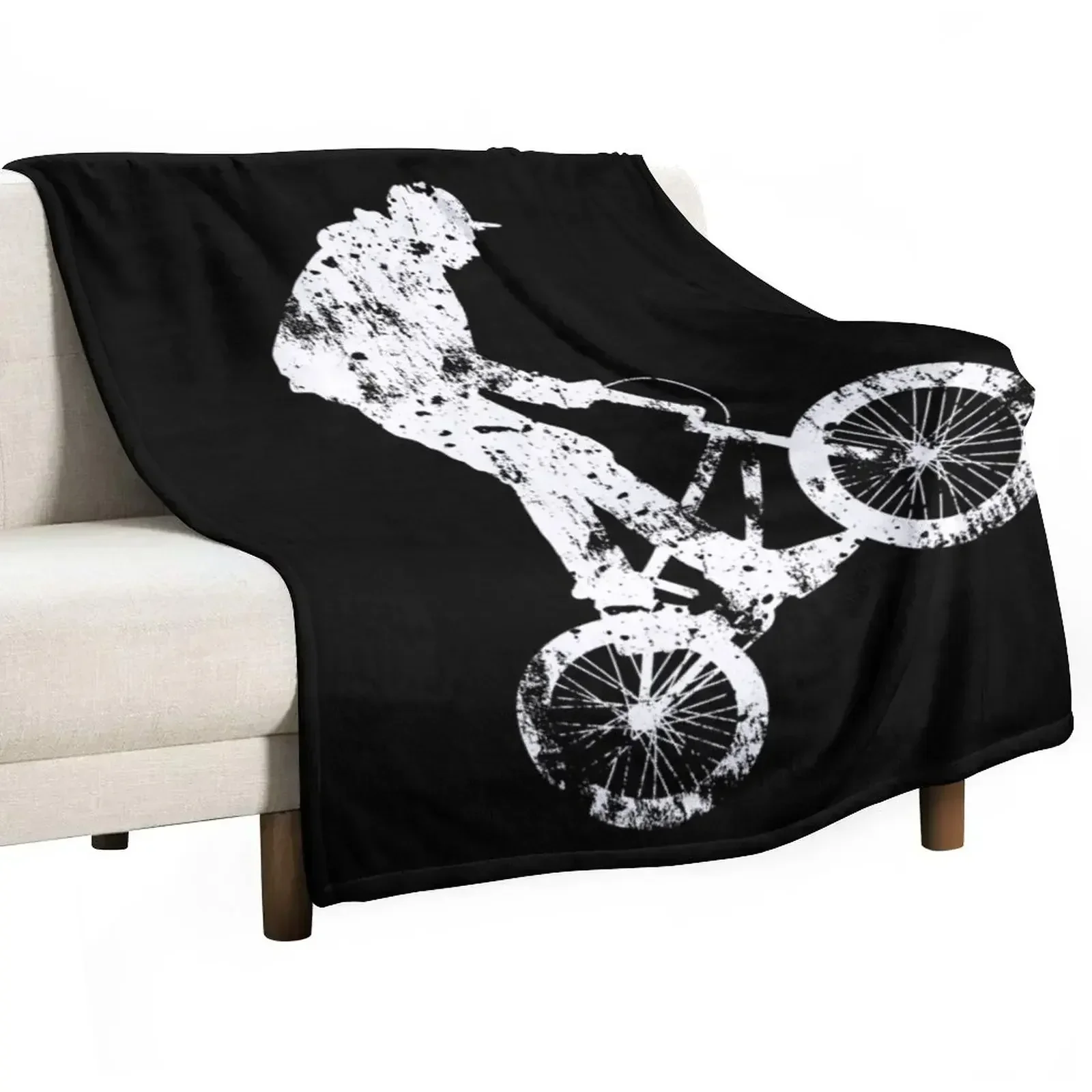 

Bmx white Throw Blanket Outdoor Soft Blanket for Picnic Beach Camping