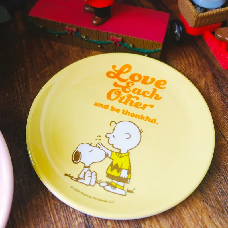 스누피 접시 애니메이션 가정용 과일 접시 케이크 접시 뼈 접시 만화 작은 접시 주방 용품 레스토랑 간장 어린이 선물