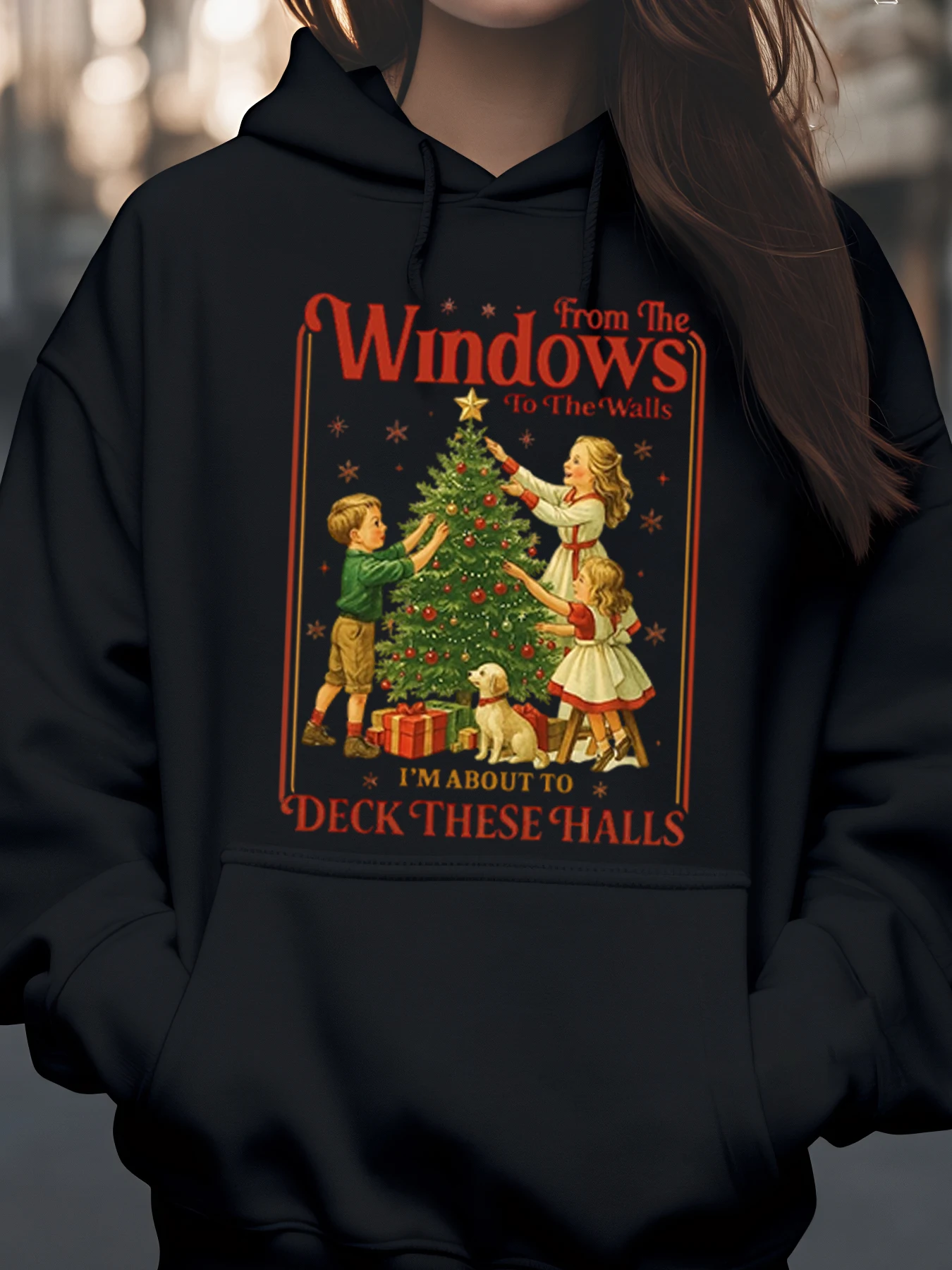 

Рождественская елка, детская праздничная толстовка с принтом собаки, уютная зимняя одежда, семейный наряд