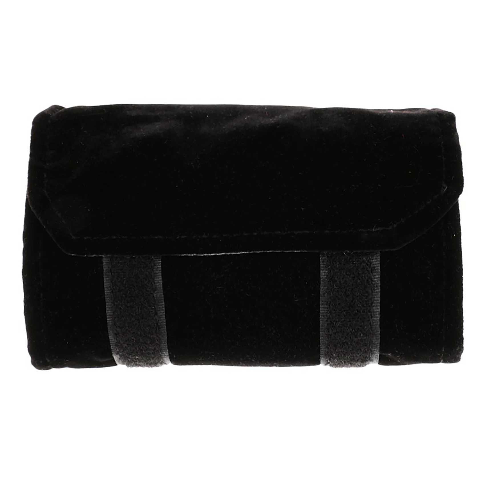 【COUPON!】{0}3X Jewelery Roll Jewelery Bag, Made of Flannel, for Ring, for Jewelry Storage When Traveling - Black, Gray, Small