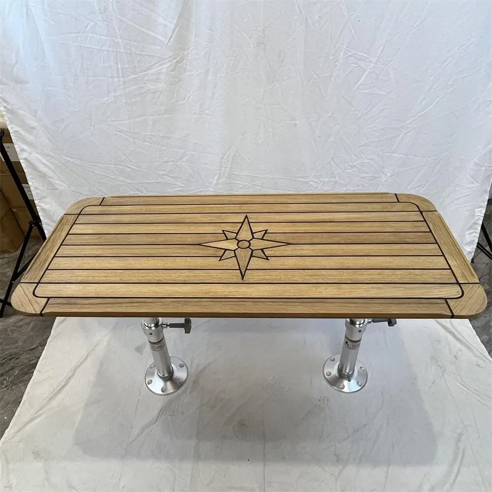 

Прямоугольная столешница из массива тика для лодки 510x1200 мм, 20.0x47.2 дюйма, с инкрустацией в виде звезды, закругленные углы, для морских судов и автодомов TTR50120 hd46v