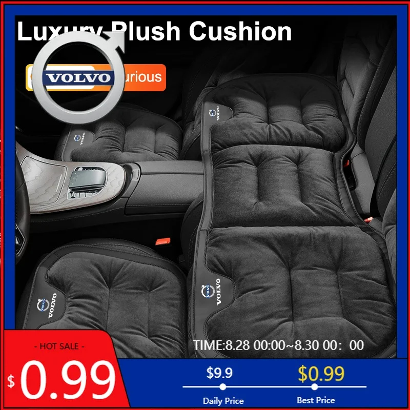 

2026 Hot For Volvo Steering Covers Car Front Rear Seat Cover Suede Leather Cushion Protective Mat For Volvo XC90 V90 V60 XC60 V4