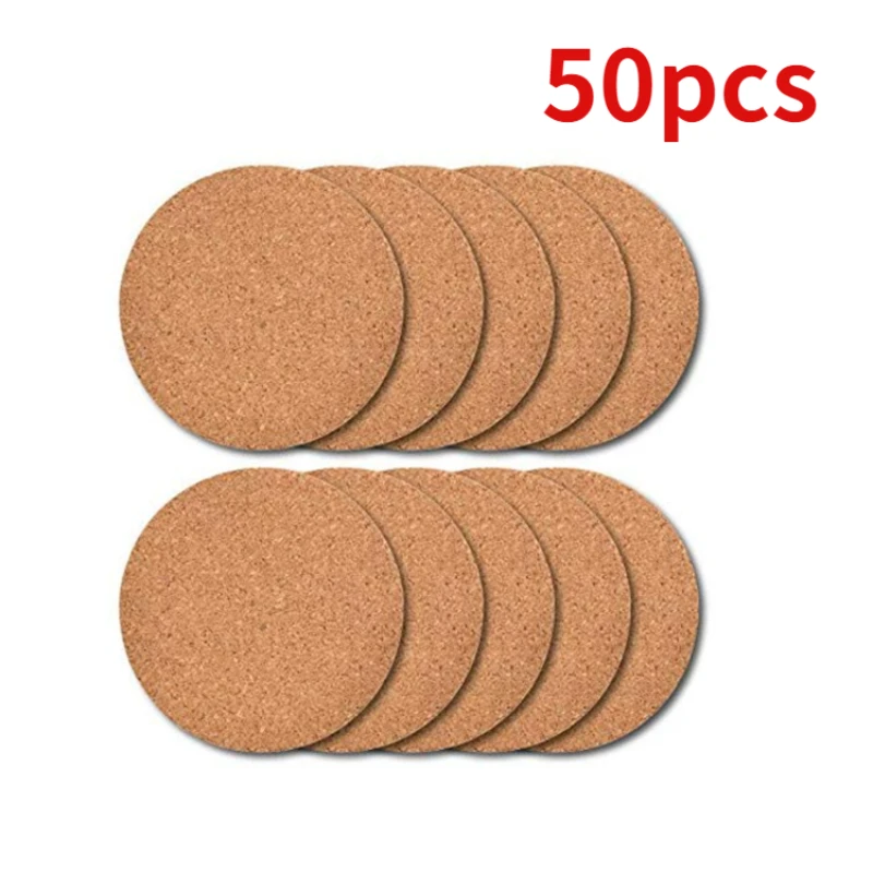 

50/10/20 pcs Natural Round Wooden Slip Slice Cup Mat Coaster Tea Coffee Mug Drinks Holder for DIY Tableware Decor Durable Pad